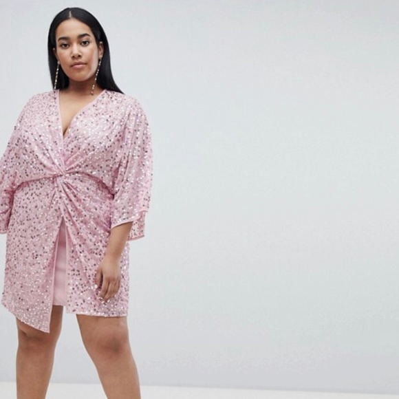ASOS Curve Dresses & Skirts - NEW Pink Sequin Dress